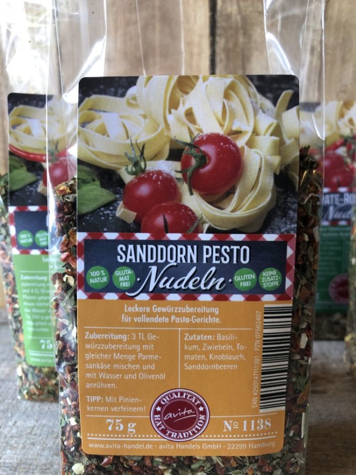 Nudelsauce-Sanddorn-Pesto